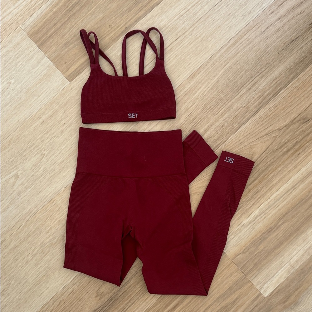 SET Active | Sculptflex Power Double Strap Bra & High-Rise Leggings (Trail)